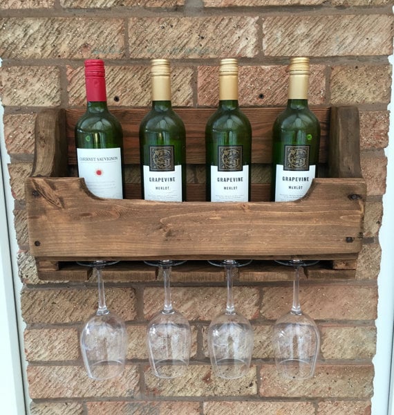 Rustic Wooden Wine Rack - Medium Oak