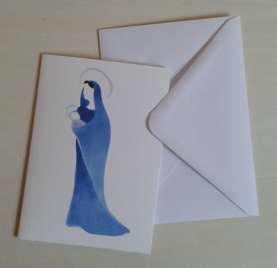 Seconds Madonna Chrstmas card, blank inside for your own message