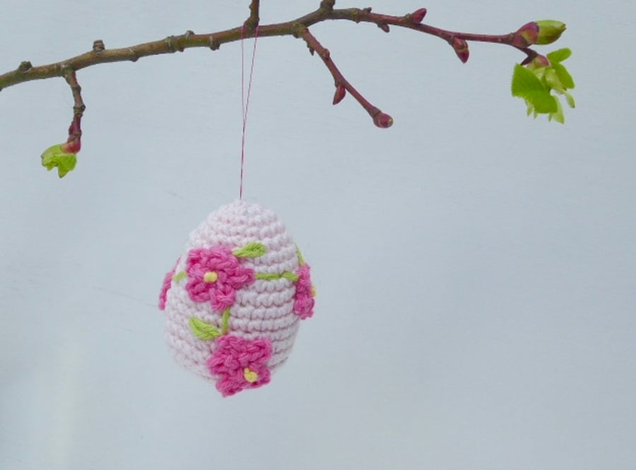 Crochet egg, organic crochet Easter decoration, 