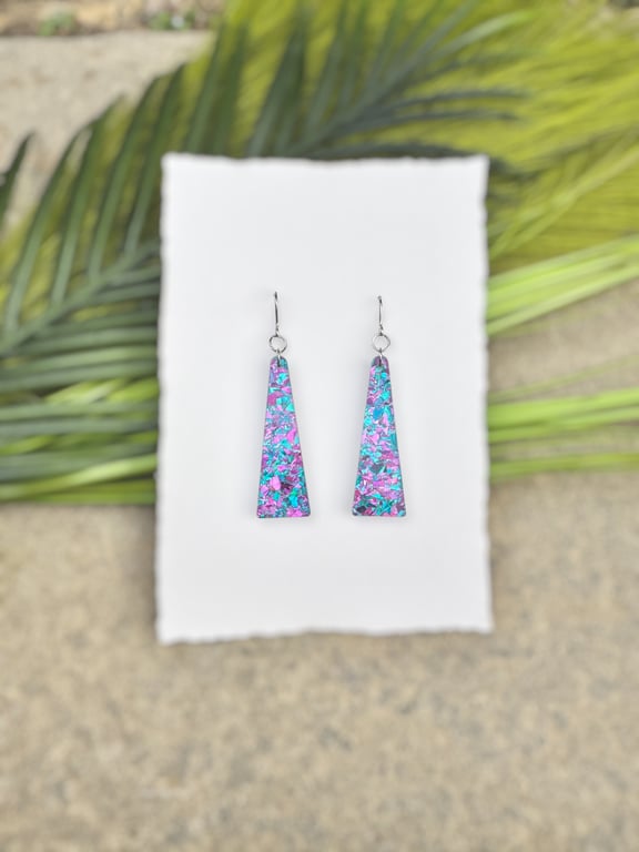 Iridescent Trapeze Statement Earrings -