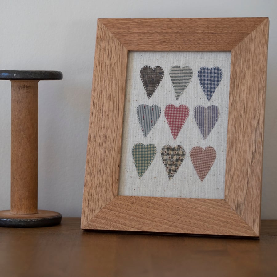 Perfectly Imperfect  Embroidered Textile Heart Framed 