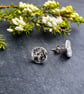 Full Moon Earrings - Recycled Silver Studs - Image 3