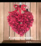 Valentines Heart hydrangea Wreath 30cm