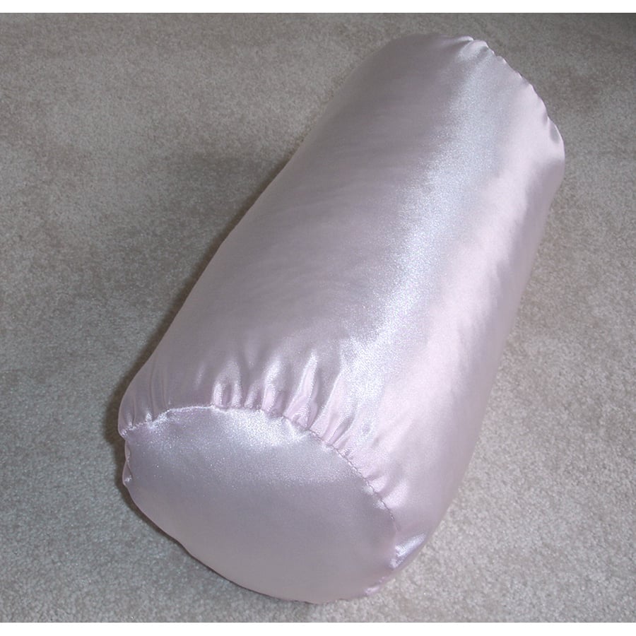 Satin Bolster Cushion Cover 16"x6" Round Cylinder Neck Roll Pillow Case Pink