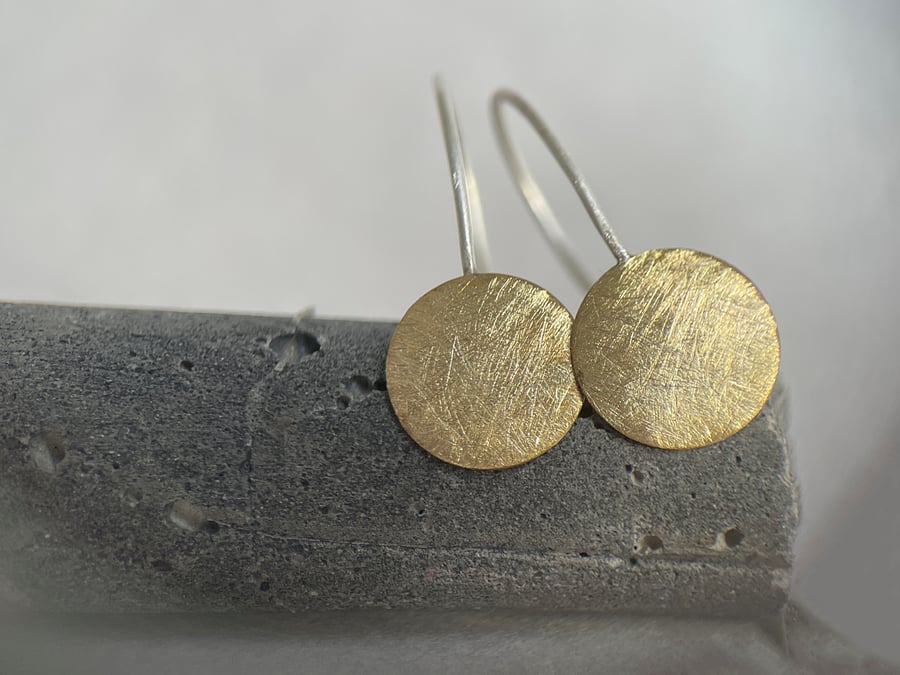 Frosty Dot Brass Gold Earrings