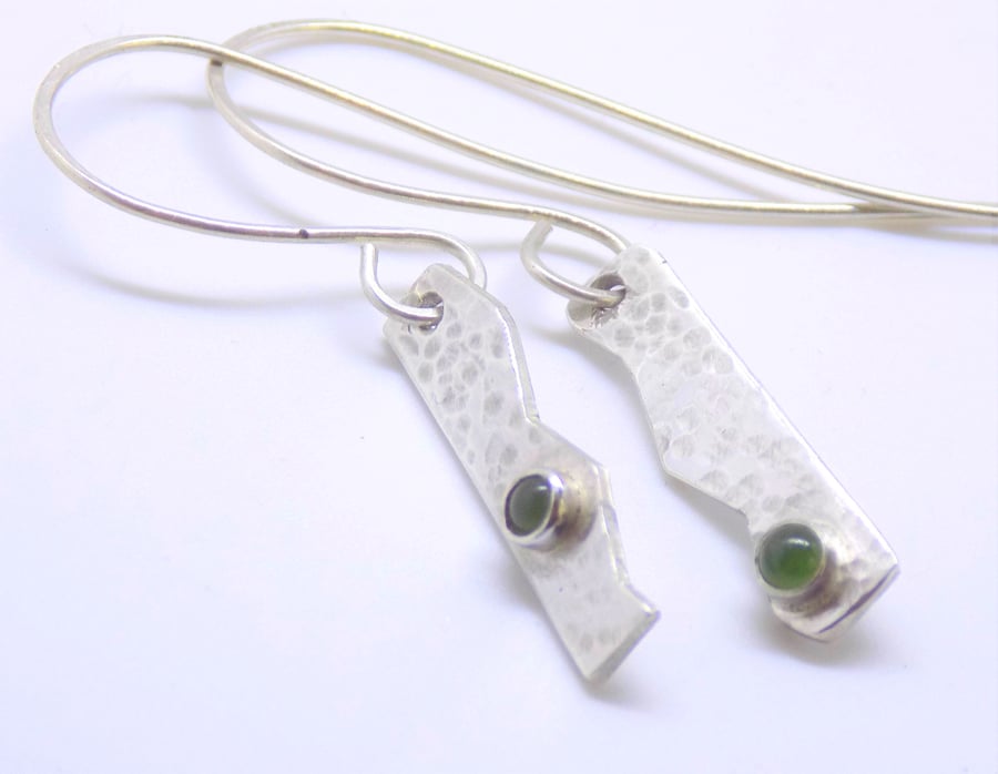 Jade Sterling Silver Earrings Handmade