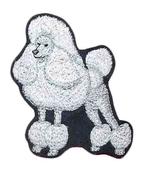 Embroidered Poodle patch: Iron on Dog patch, Stick on Poodle motif, sew on dog