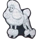 Embroidered Poodle patch: Iron on Dog patch, Stick on Poodle motif, sew on dog
