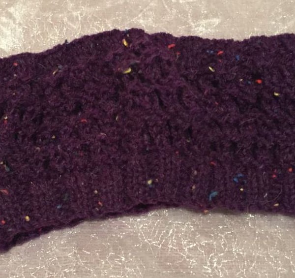 Dark purple wool ski headband