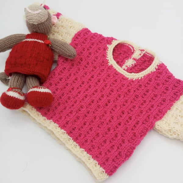 Dainty Single Cable Sweater for Baby, Hand Knitted Baby's Sweater, Baby Gift