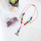 Chakra stones necklace, self care gift, meditation, yoga necklace, healing stone