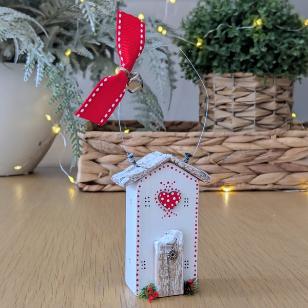 Handmade Wooden Cottage Christmas Decoration 