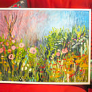 'The Return of Summer' Original Wild Cottage Garden Abstract Floral Painting