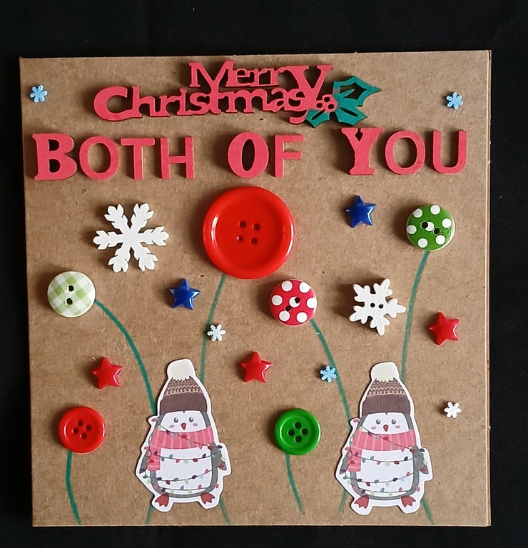 Handmade, to both of you christmas card 