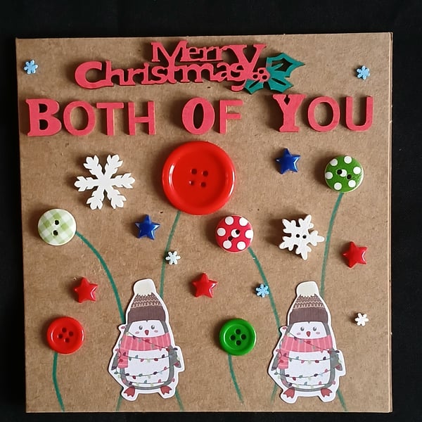 Handmade, to both of you christmas card 