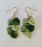 Leaf Vine Crocheted Earrings with Gold-plated Hooks - Image 1