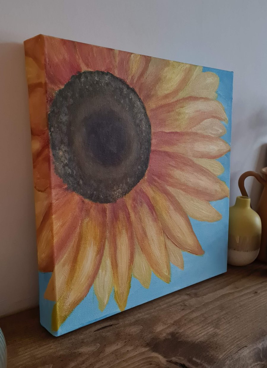 FREE DELIVERY Sunflower original acrylic painting on canvas