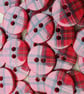 15mm 24L rare: Red Tartan Button - Image 2