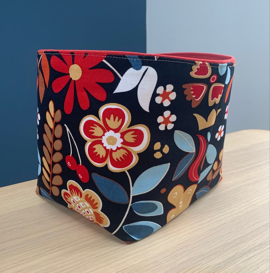 Large Faux suede fabric basket