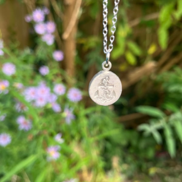 Handmade Silver Anchor Pendant – Thick Round Silver Clay Charm