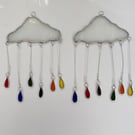 Stained Glass Large Rain Cloud Multi - Handmade Hanging Window Decoration