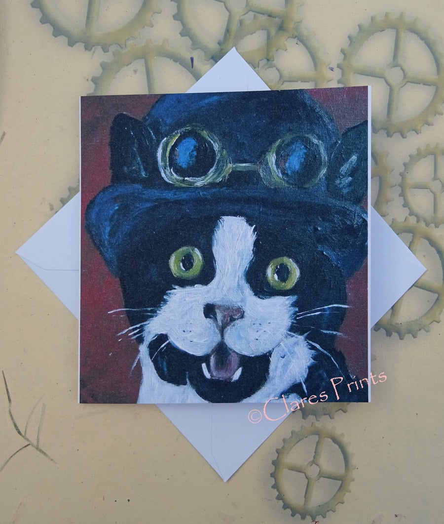 Happy Kitty Greeting Card From my Original Painting