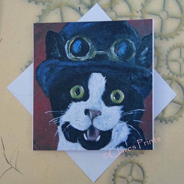 Happy Kitty Greeting Card From my Original Painting