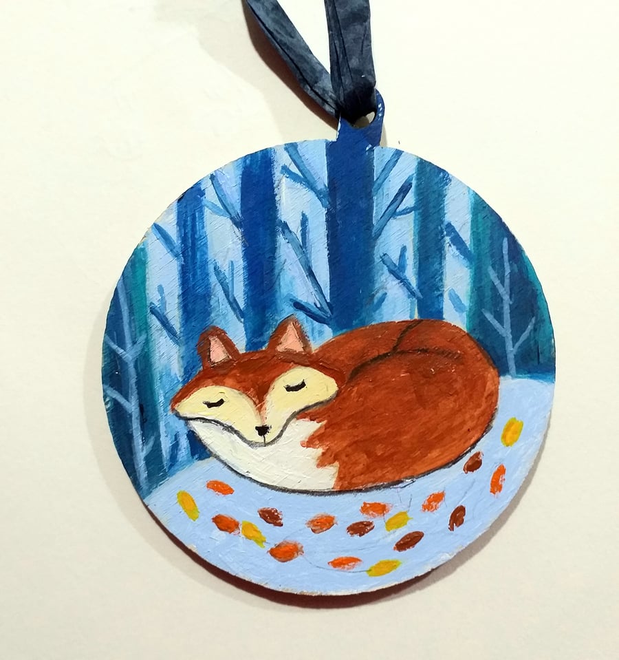 wintery fox bauble