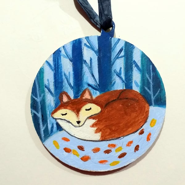 wintery fox bauble