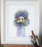Emu bird portrait original painting - Image 3