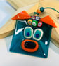 Hippy happy fused glass dog suncatcher 