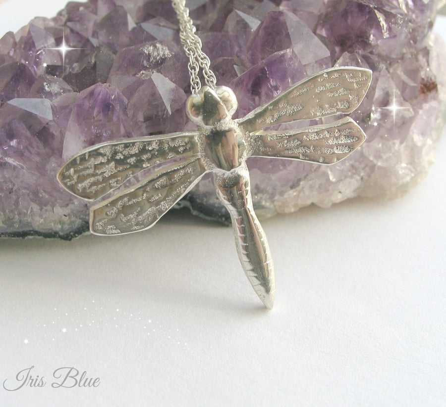 Dragonfly Necklace Sterling Silver 