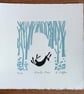 Winter Hare, Limited Edition Linocut, Original Print by Giuliana Lazzerini - Image 1
