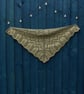 Triangular lace shawl in moss green cotton yarn - design A197 - Image 7
