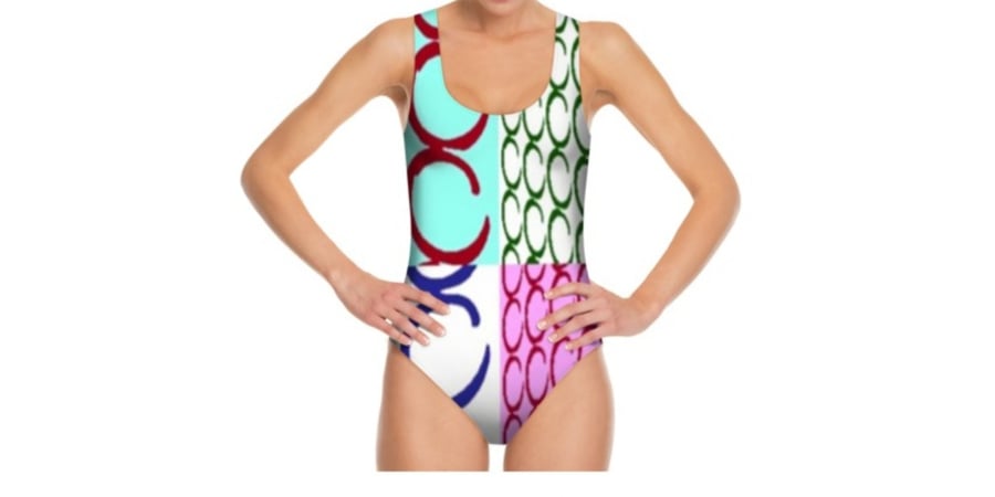 HANDMADE MULTICOLOURED LYCRA SWIMMIMG COSTUME