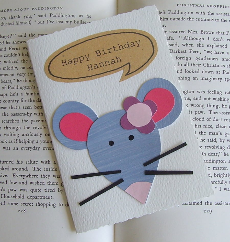 Handmade birthday card can be personalised