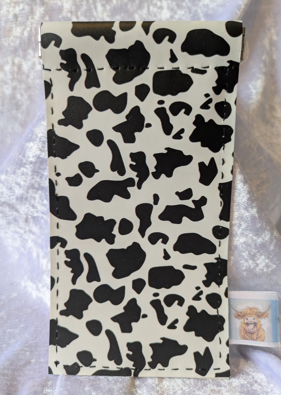 Cow print glasses case