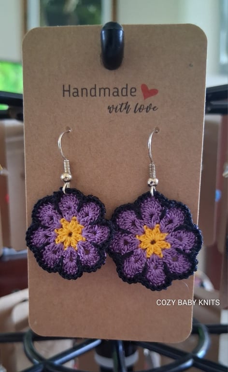 CROCHET FLOWER EARRINGS 