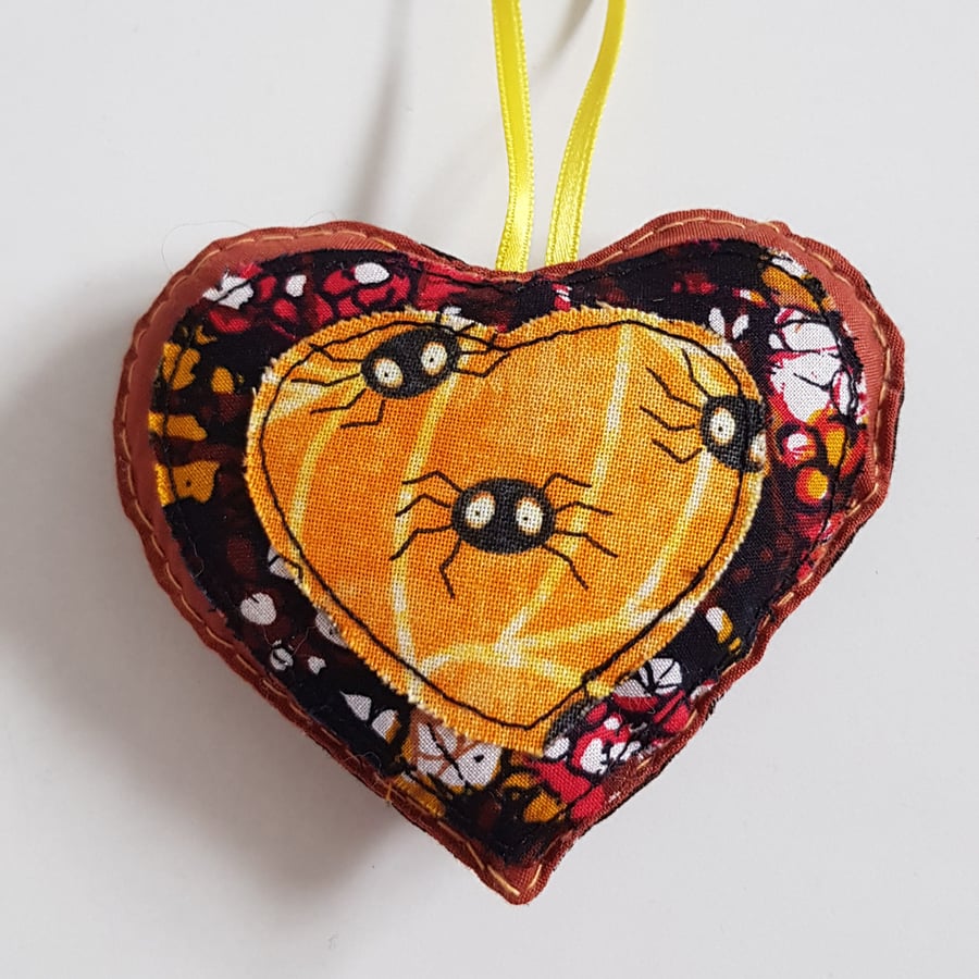 Cute Spider Fabric Heart Decoration For Quirky Corners