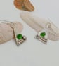 Triangle pebble and sea glass earrings sterling silver drop - Image 4