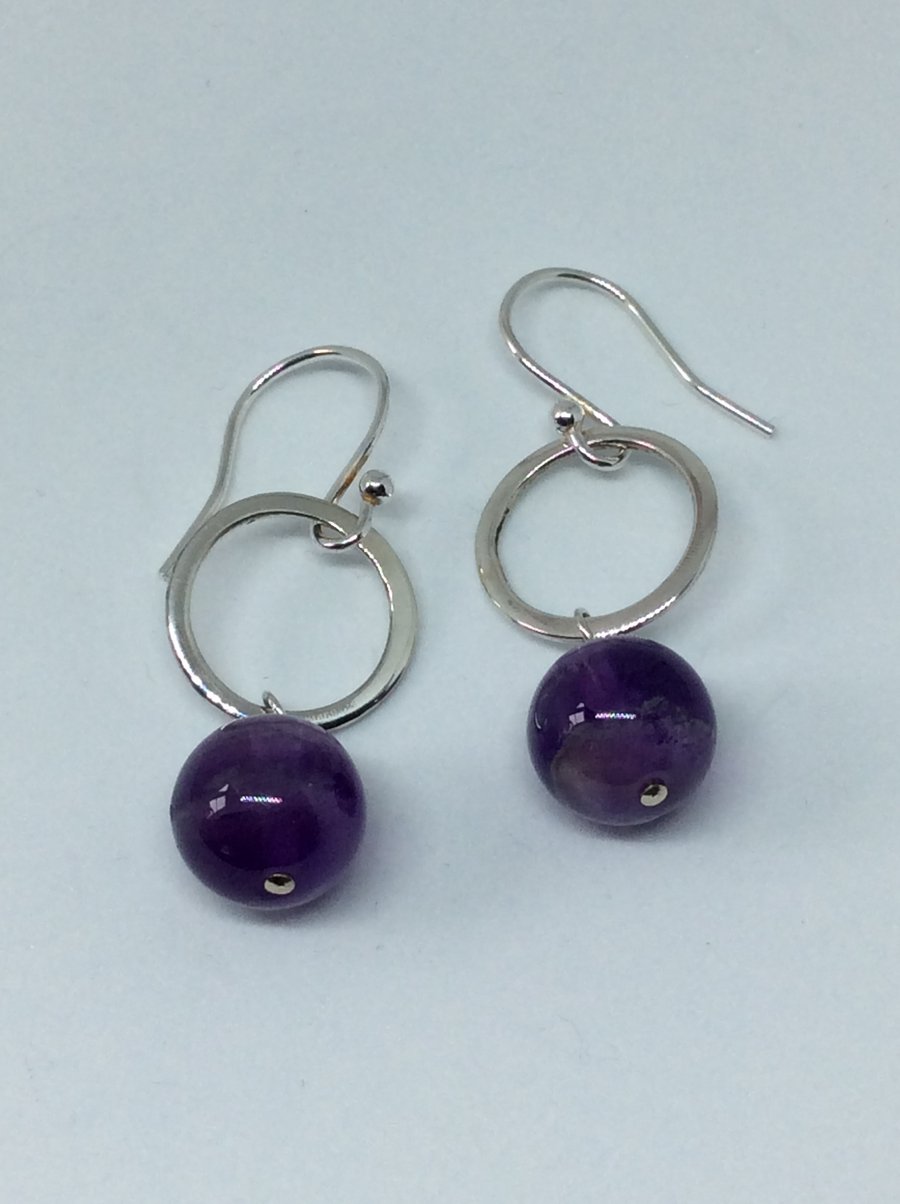 Amethyst circle earrings 