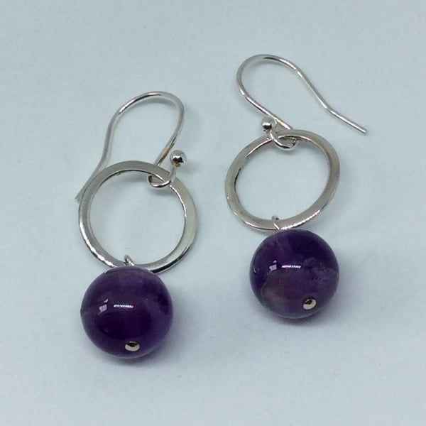 Amethyst circle earrings 