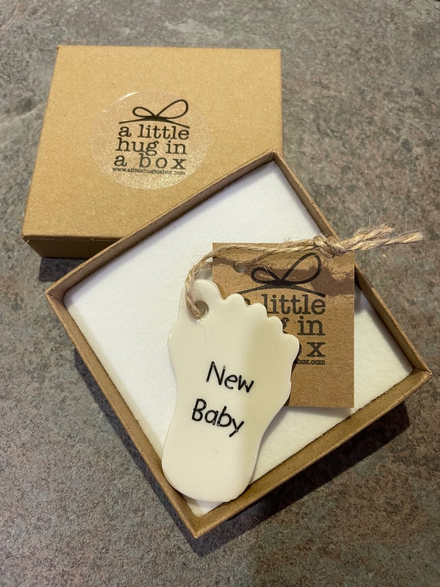 A little hug in a box porcelain New Baby gift