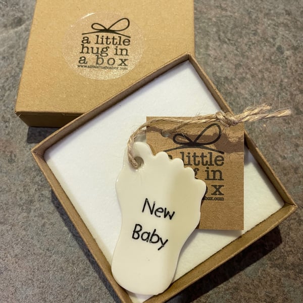 A little hug in a box porcelain New Baby gift