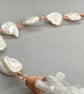 Moonstone & Cultured Pearl Bridal Crochet Necklace - Image 9