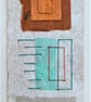 Colourful Combinations Orange Teal Grey Handstitched Geometric Art Pictures - Image 2