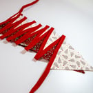 Christmas Tree and Star Design - 15 flag fabric bunting