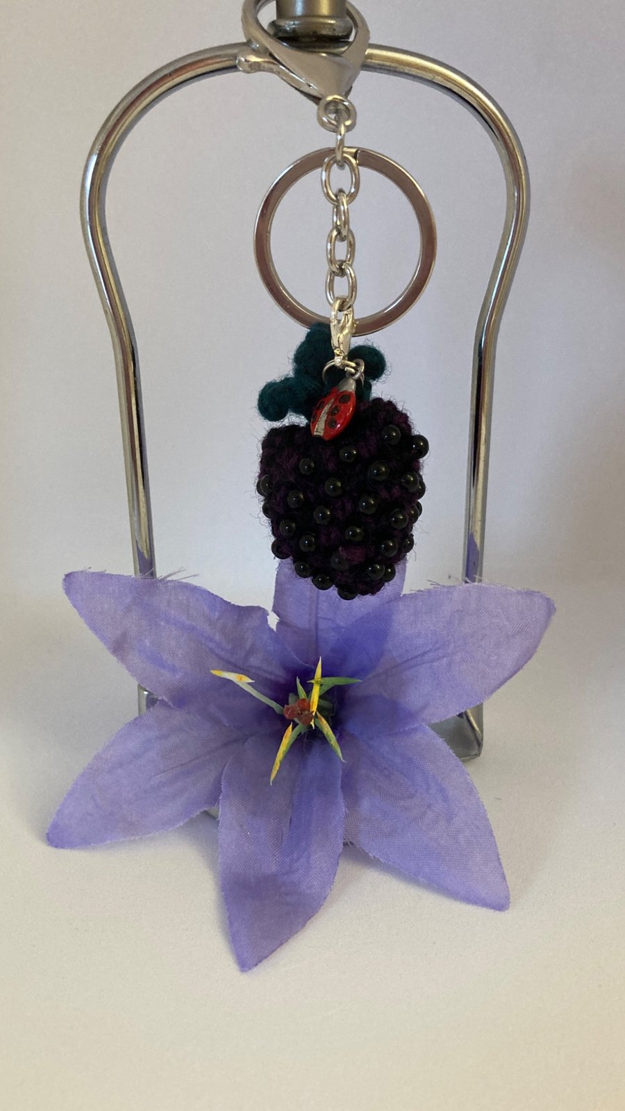 Keyring Charm Blackberry with Ladybird