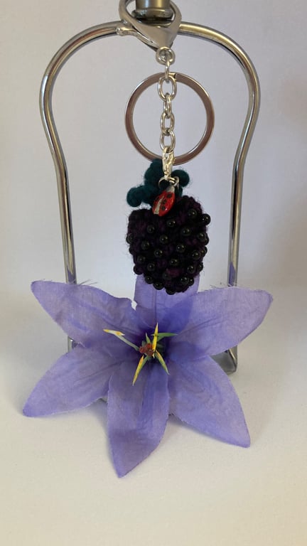 Keyring Charm Blackberry with Ladybird