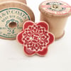 Large ceramic flower shaped button